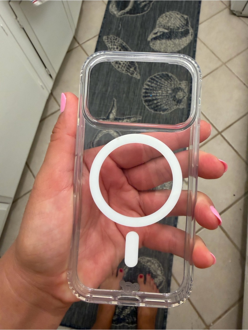 Clear MagSafe-Compatible iPhone Case with White Ring
